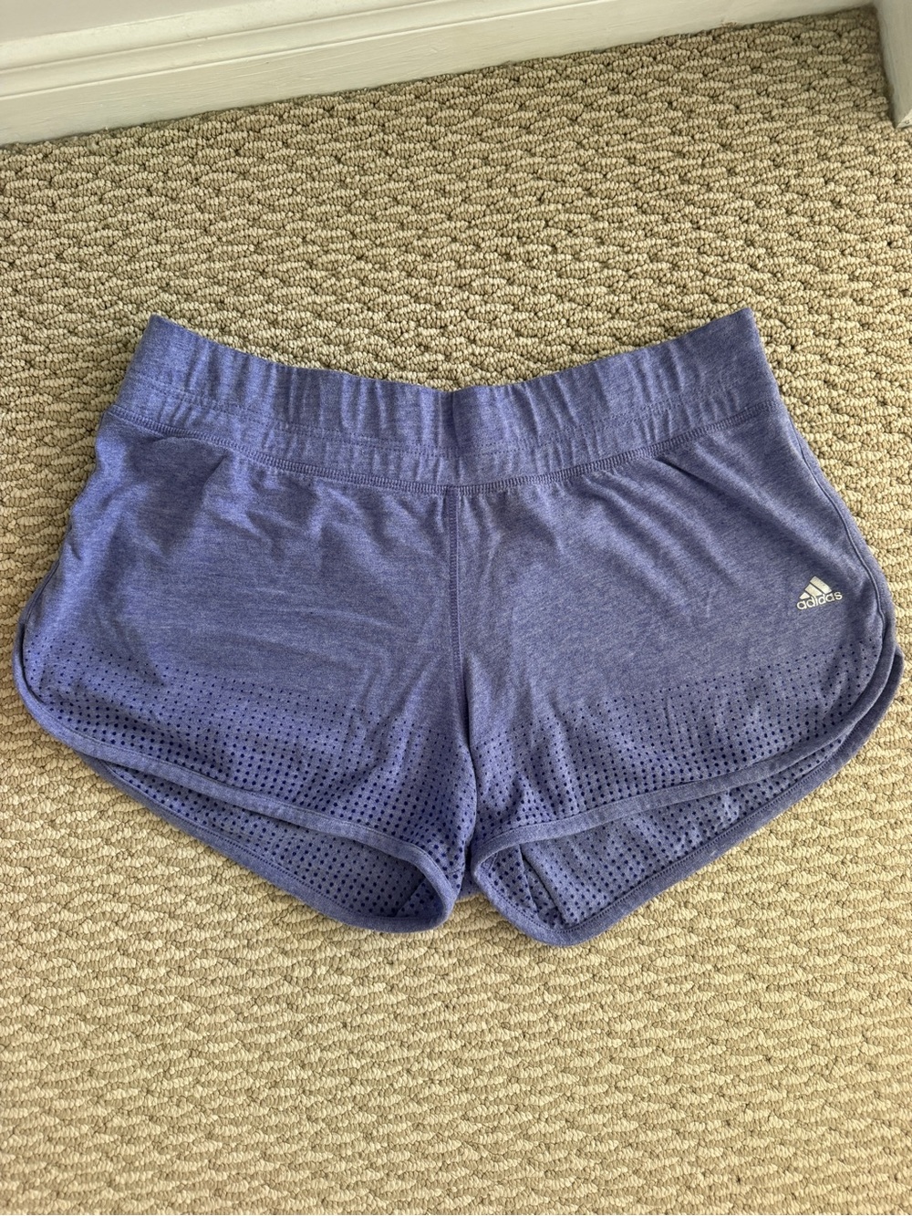 adidas Women's Lavender Athletic Shorts with Perforated Hem